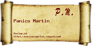 Panics Martin névjegykártya